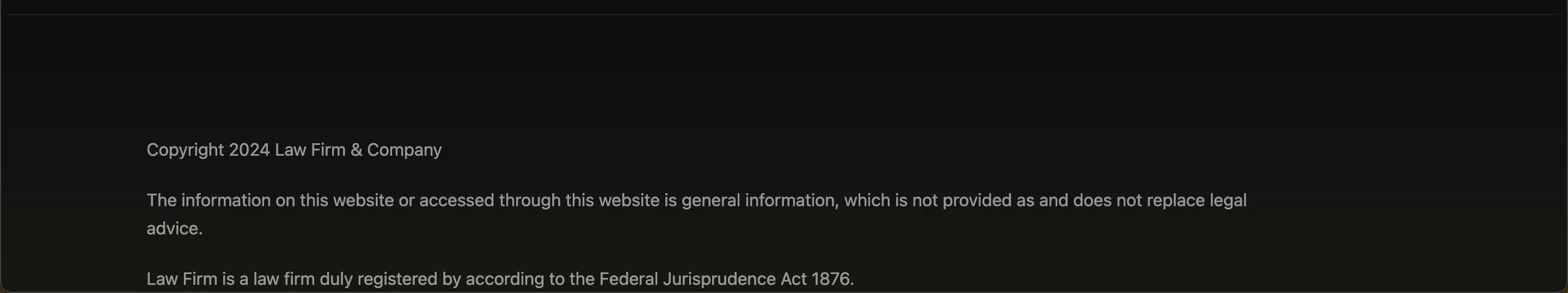 “Colophon” - "the finishing touch", closing inscriptions placed at the very bottom end of a web page. Source: law-firm.k16e.co